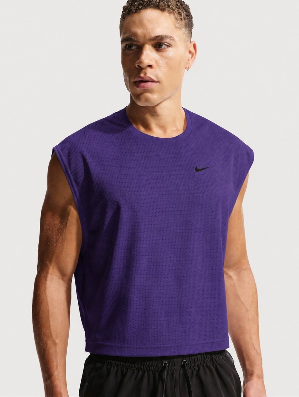 Nike Purple Mesh Swim Cover-Up Crop Tank Men’s Size Large Sleeveless Beach Gym